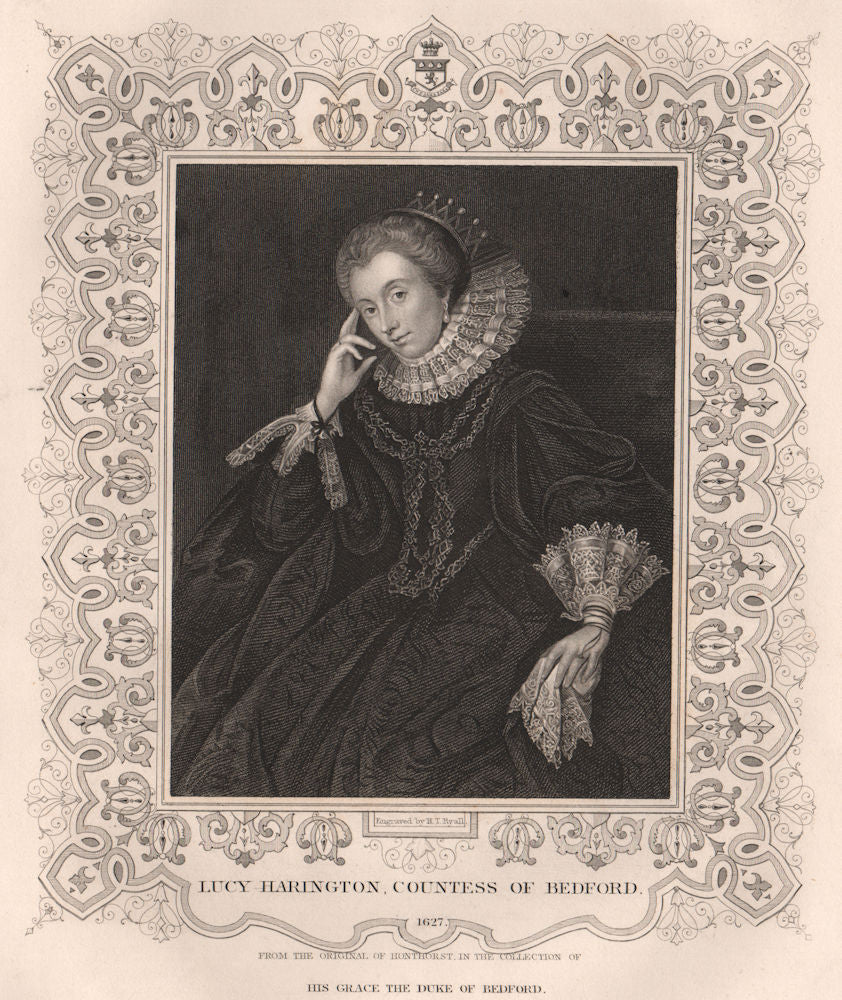 BRITISH HISTORY. Lucy Harington, Countess of Bedford. TALLIS 1853 old print